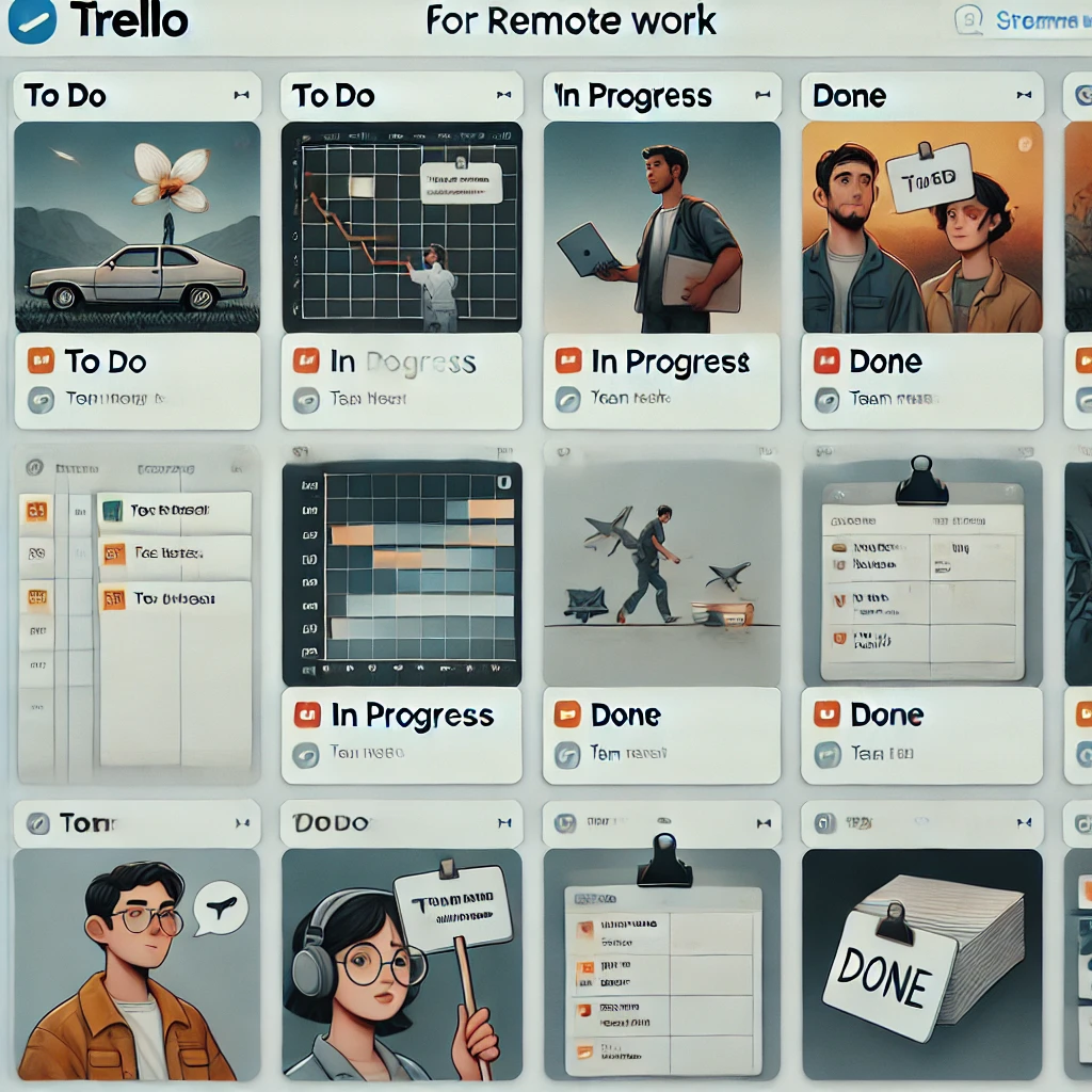 Trello board example for remote work task